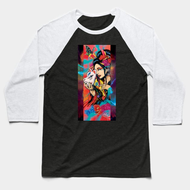 Geisha 2 Baseball T-Shirt by Lopan4000